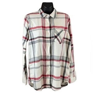 Alpine Design Flannel Button Down SIZE Medium Plaid Shirt Blouse